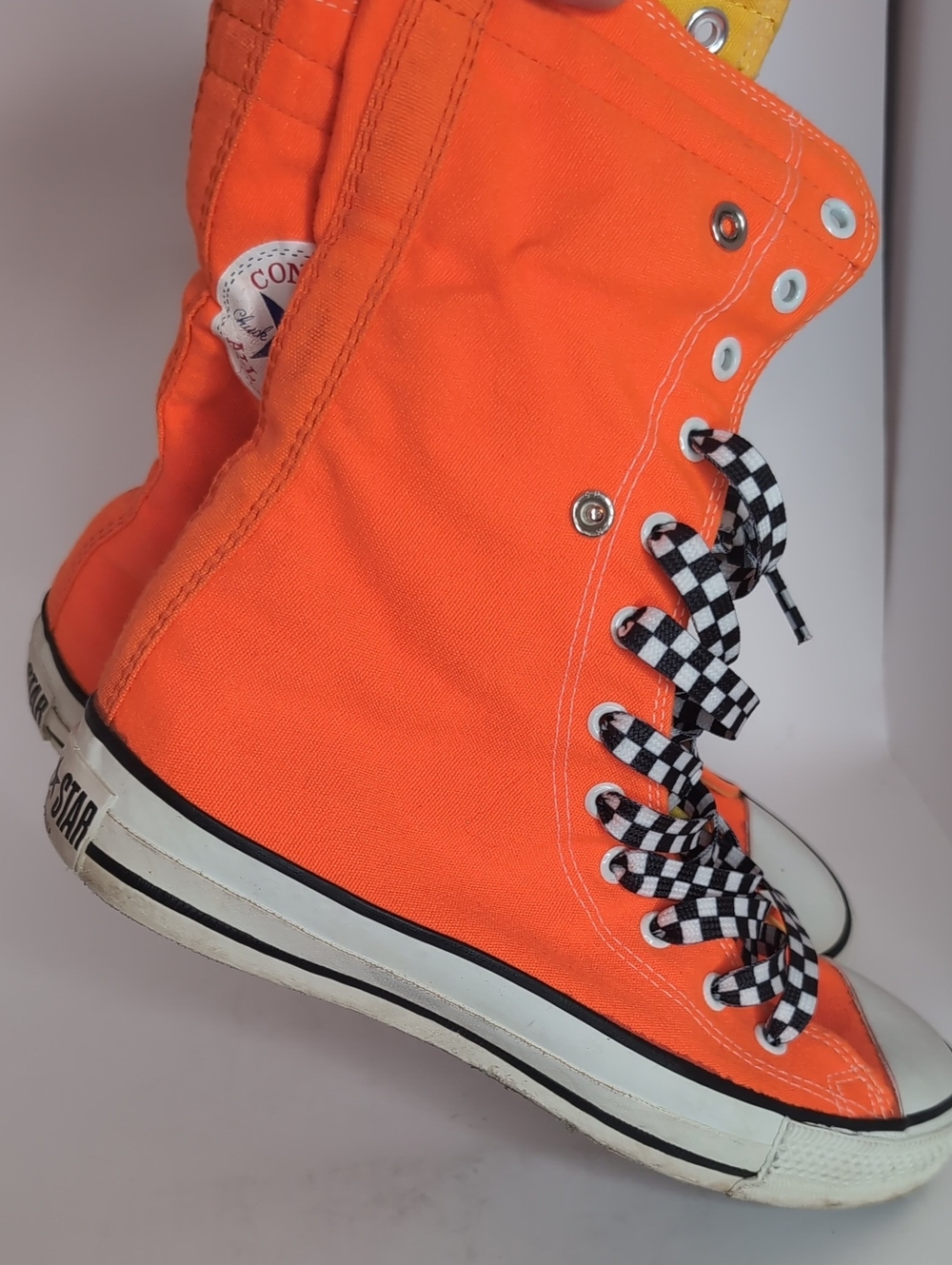 Vintage Converse Bright Orange High-Top Sneakers - Picture 9 of 9